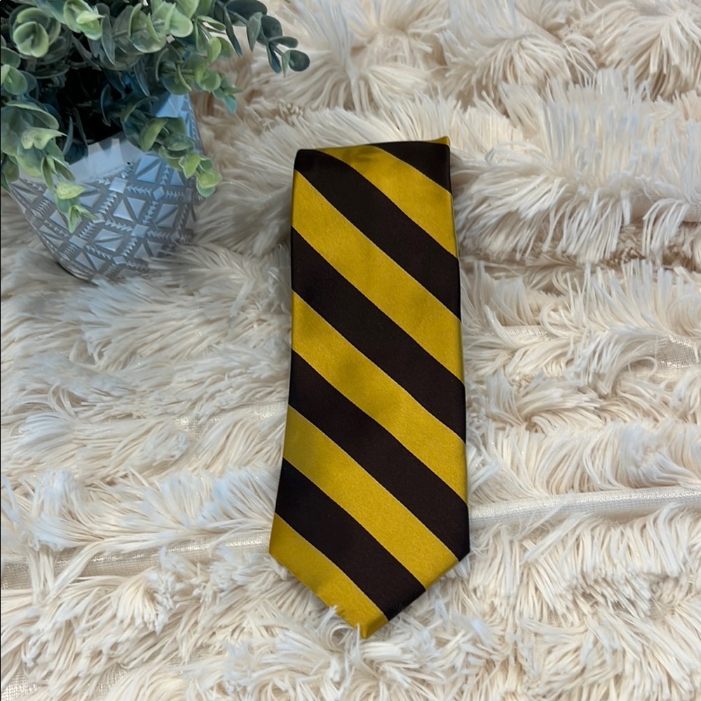 🎉Host Pick🎉Tiemart Striped Gold and Brown Men's Tie